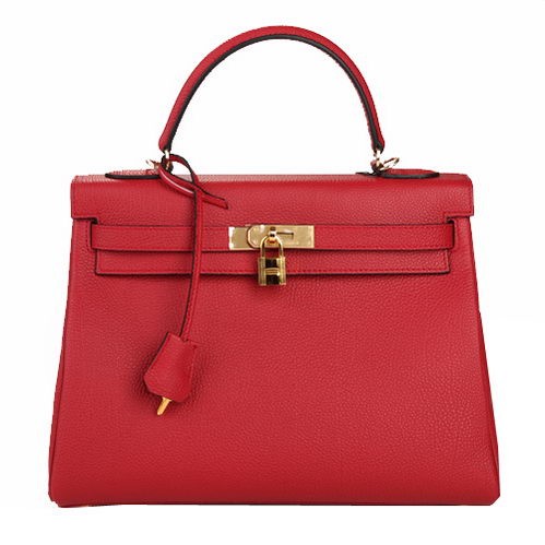 Imitation Hermes Kelly 32cm Shoulder Bag Burgundy Original Leather K32 Gold Tl1655QN34