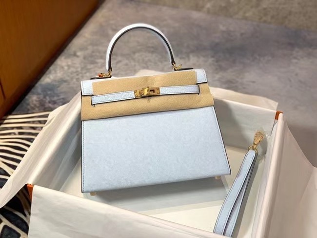 Imitation Hermes Original Epsom Leather KEL2578 light blue Tl359ye39