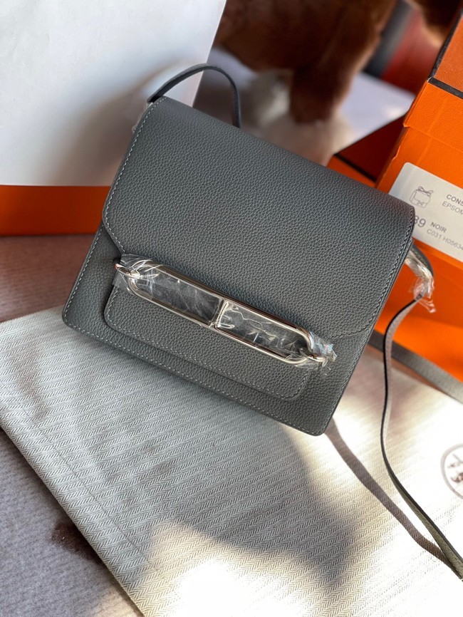 Imitation Hermes Roulis 19cm Evercolor 9D H9003 gray&Silver Tl147SU58