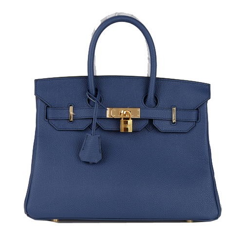 Knockoff Hermes Birkin 30CM Tote Bag RoyalBlue Original Leather H30 Gold Tl1695Bt18