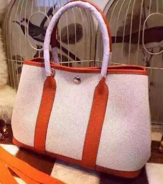 Replica Cheap Hermes Garden Party 36cm Tote Bags Canvas HGP1927 Orange Tl1001QC68