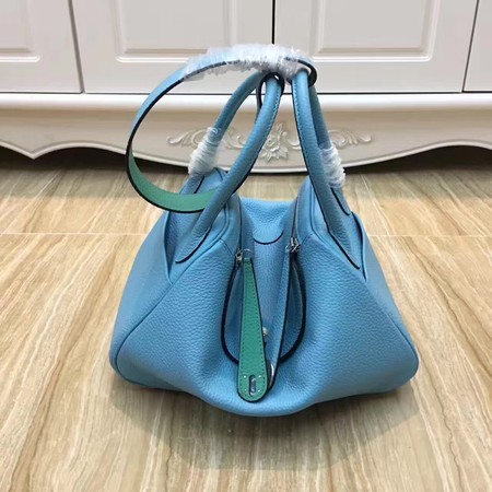 Replica Hermes Lindy 30CM Original Leather Shoulder Bag LD30 Blue&Green Tl905SV68