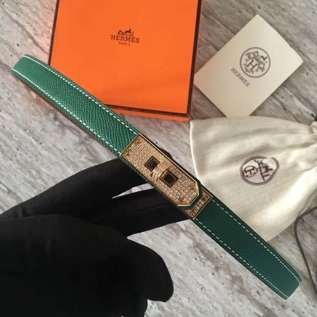 Replica Hermes original epsom leather Kelly belt H069853 green Tl3543Hd81