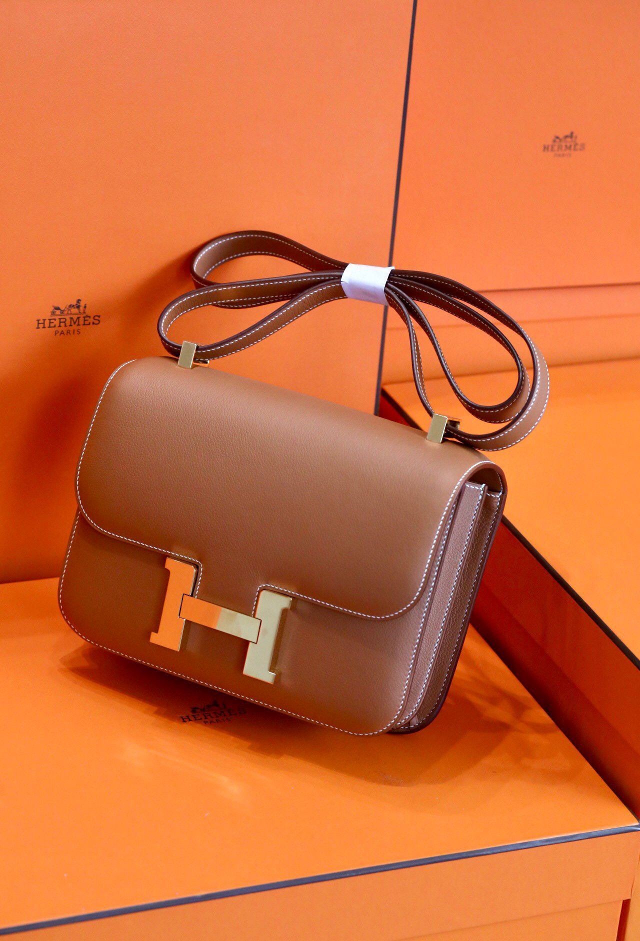 Replica Hermes Original Espom Leather Constance Bag H9978 Wheat Tl390VA65