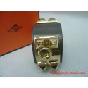 2010 Hermes Gray Leather Gold Bangle 1171 Tl2870lU52