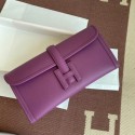 AAAAA Imitation Hermes Original Espom Leather Clutch 37088 purple Tl231oT91