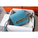 Copy Hermes Roulis 19cm Evercolor 9D H9003 sky blue&Gold Tl137Zn71