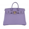 Fake Hermes Birkin 35CM Tote Bag Lavender Grainy Leather Gold Tl1589Lh27