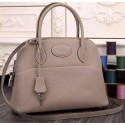 Fake Hermes Bolide 37CM Calfskin Leather Tote Bag B1004 Light Grey Tl1071uQ71