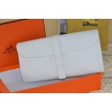 Fake Hermes Jige Clutch Bag Calfskin Leather White Tl1524GR32