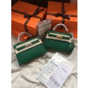 Fake Hermes Kelly 19cm Shoulder Bags Epsom Leather KL19 green Tl427lF58