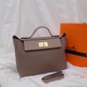 Fake Hermes Kelly togo Leather Tote Bag H2424 grey Tl584Hj78