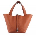 Fake Hermes Picotin Lock MM Bags Clemence Leather H8616 Orange Tl1408bz90