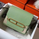 Fake Hermes Roulis 19cm Evercolor 9D H9003 light green&Gold Tl141QF99