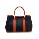 Fashion Hermes Garden Party 36cm Tote Bag Grainy Leather Black&Orange Tl1365OM51