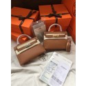 First-class Quality Hermes Kelly 19cm Shoulder Bags Epsom Leather KL19 brown Tl424fm32