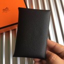 Hermes Bastia Epsom card case H0369 black Tl2037jo45