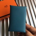 Hermes Bastia Epsom card case H0369 blue Tl2033hi67
