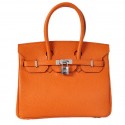 Hermes Birkin 25CM Tote Bags Togo Leather Orange Silver Tl2010KX51