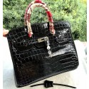 Hermes Birkin 30CM Tote Bags Black Iridescent Croco Leather Gold Tl1138dN21