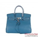 Hermes Birkin 35CM Tote Bag Clemence Leather H-35 Blue Tl1896EW67