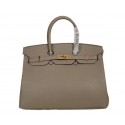 Hermes Birkin 35CM Tote Bag Gray Clemence Leather H35 Gold Tl1784LG44