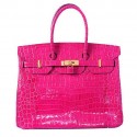 Hermes Birkin 35CM Tote Bag Peach Iridescent Croco Leather Gold Tl1609oK58
