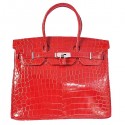 Hermes Birkin 35CM Tote Bag Red Iridescent Croco Leather Silver Tl1616vm49