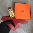 Hermes Collier de Chien belt buckle & Reversible leather strap 24 mm H0521 red Tl3470KX51