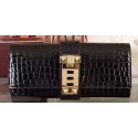 Hermes Croco Leather Clutch H88017 Black Tl1029MO84