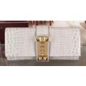 Hermes Croco Leather Clutch H88017 Grey Tl1024zS17