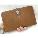 Hermes Dogon Combined Wallet Litchi Leather A508 Wheat Tl2100dV68