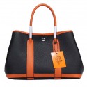 Hermes Garden Party 30cm Tote Bags Grainy Leather Black&Orange Tl1351CI68