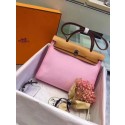 Hermes Herbag 31CM Original Canvas Leather & Calfskin 45987 Pink&Apricot Tl826DO87