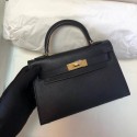 Hermes Kelly 20cm Tote Bag Original Leather KL20 black Tl783uU16