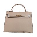 Hermes Kelly 32cm Shoulder Bags Grained Leather Grey Tl1432xh67