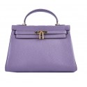Hermes Kelly 32cm Shoulder Bags Lavender Grainy Leather Gold Tl1581xa43