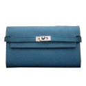 Hermes Kelly Wallet Togo Leather Bi-Fold Purse HA708W Light Blue Tl2143Ri95