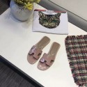 Hermes lady leather fashion Slipper HO808HMJ pink Tl3368Ty85