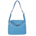 Hermes Lindy 30CM Havanne Handbags 1057 Light Blue Leather Silver Hardware Tl1946xa43