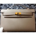 Hermes MINI Kelly 22cm Tote Bag Calf Leather K011 Grey Tl1181rf34