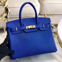 Hermes original Epsom Leather HB35O Electro optic blue&gold Metal Tl577jo45
