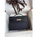Hermes Original Epsom Leather KEL2278 black&Silver-Tone Metal Tl364VI95