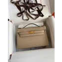 Hermes Original Epsom Leather KEL2278 grey&gold-Tone Metal Tl376mm78
