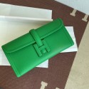 Hermes Original Espom Leather Clutch 37088 Bamboo green Tl232aM39