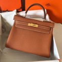 Hermes original Togo leather kelly bag KL320 brown Tl699Rc99