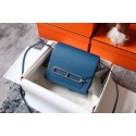 Hermes Roulis 19cm Evercolor 9D H9003 blue&Silver Tl145Mn81