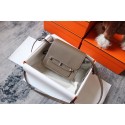 Hermes Roulis 19cm Evercolor 9D H9003 dark gray&Silver Tl138hI90