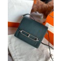 Hermes Roulis 19cm Evercolor 9D H9003 Lake water blackish green&Silver Tl142bW68