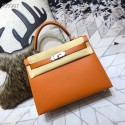 High Quality Imitation Hermes original Kelly Epsom Leather KL32 orange Tl696wn47